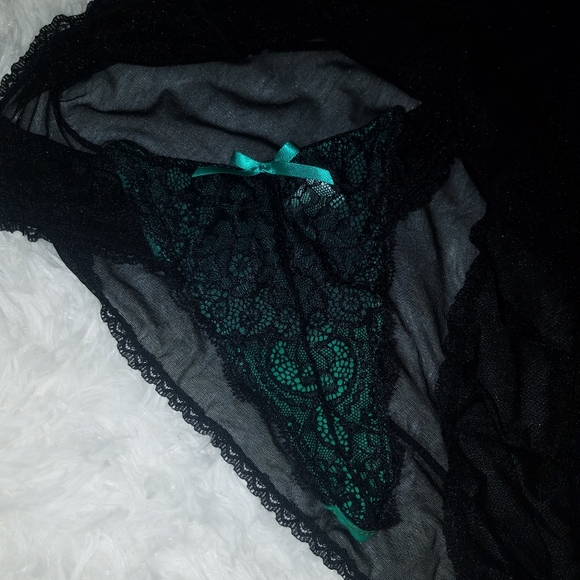 🆕 Women's Black & Green Lingerie Set Size Medium - Picture 3 of 7